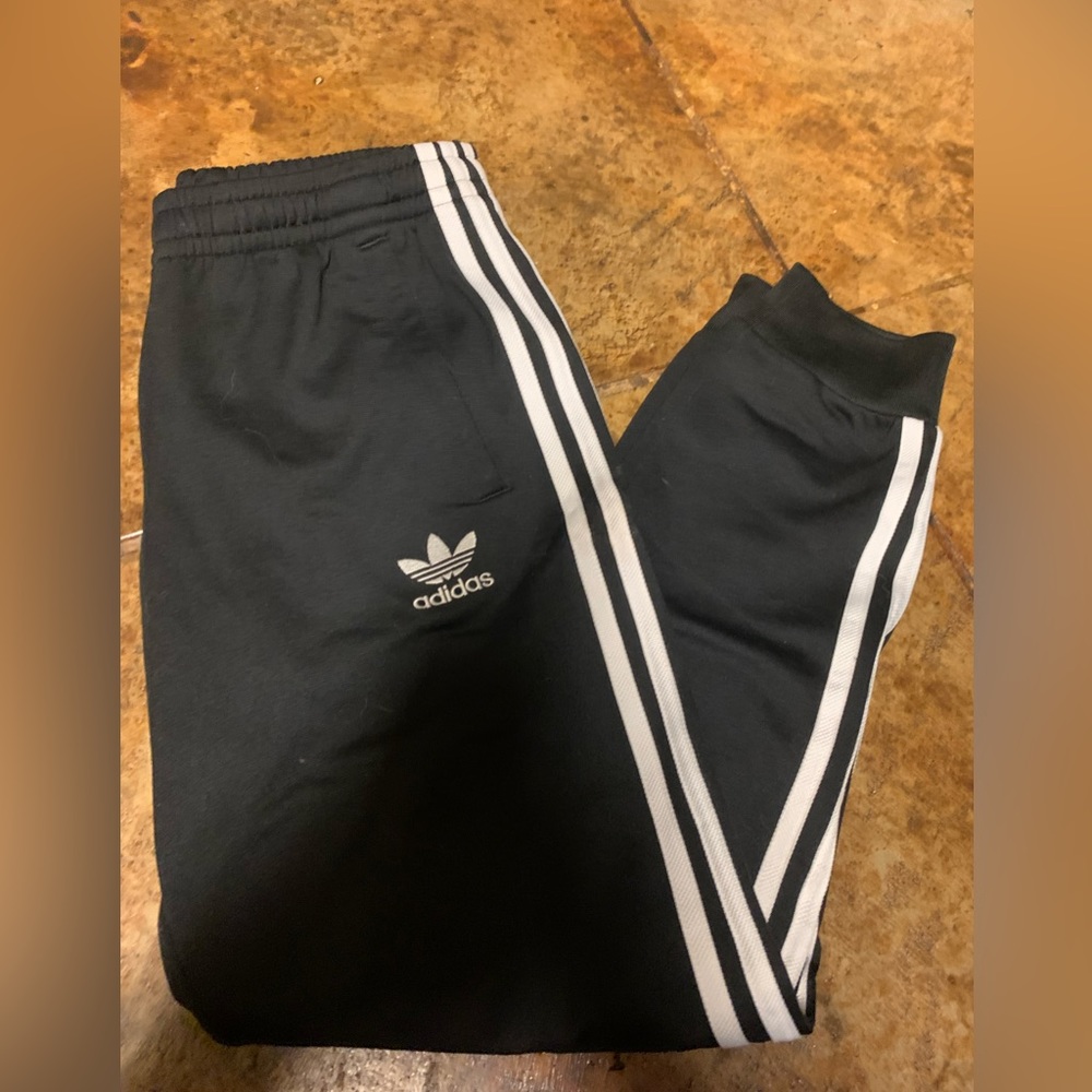 Adidas never worn men’s small jogger track pants black and white